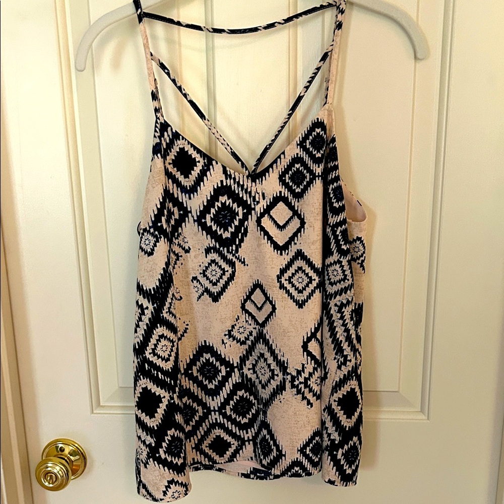 Abbeline Navy and Cream Patterned Camisole S